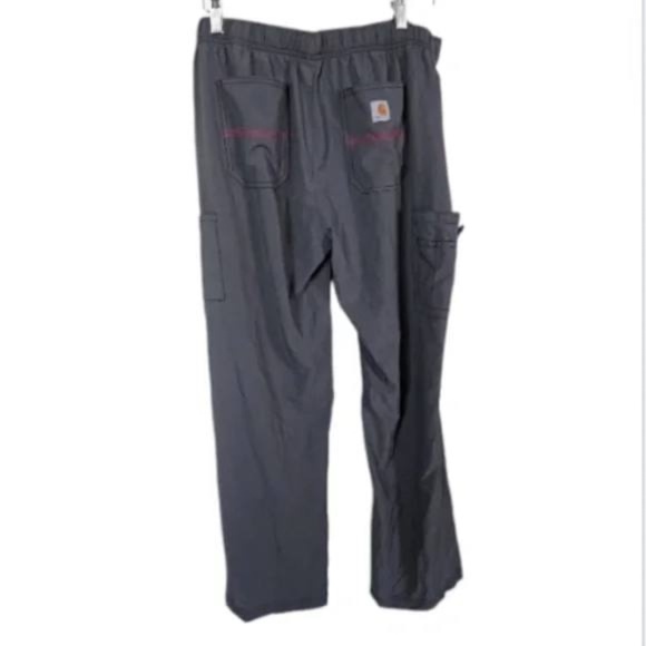 Carhartt Force Scrub Pants Gray Pink Cargo Pull On Elastic Waist Womens Large - Picture 2 of 5